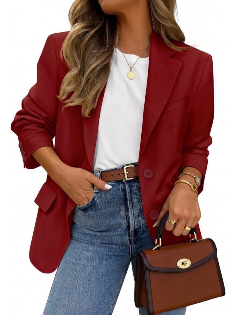 Chic Women's Business Casual Lapel Blazer Jacket - Stylish Office Wear